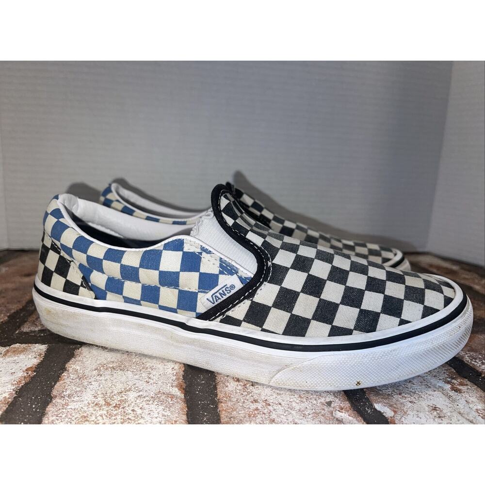 Vans Shoes - Juniors 5.0 Checkerboard SlipOn - Gray Blue Black